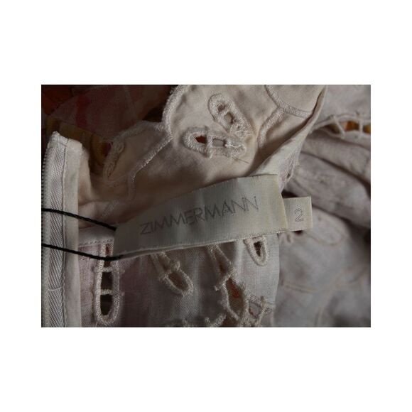 Zimmermann Bonita Floral-Print Broderie Anglaise Belted Mini Dress in Multicolor - Picture 4 of 5